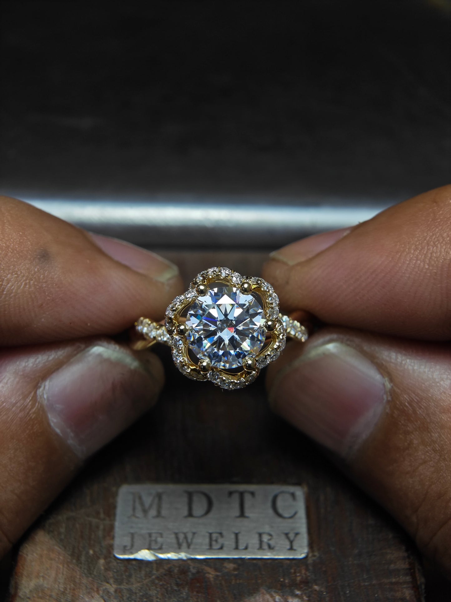 Custom  Engagement Ring+ wedding bands