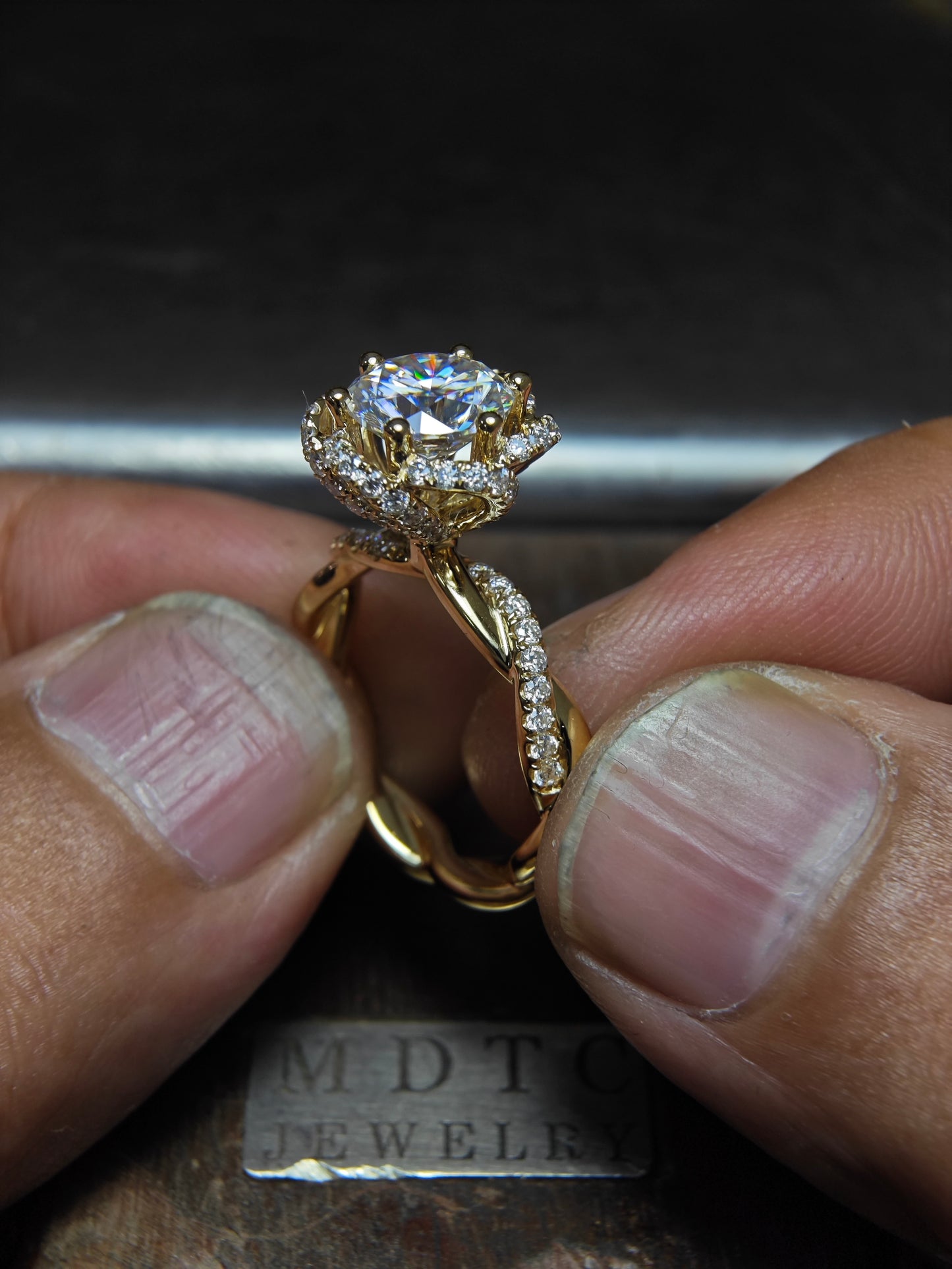 Custom  Engagement Ring+ wedding bands