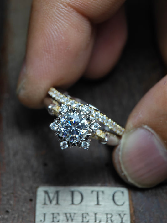 Custom Snowflake Engagement Ring