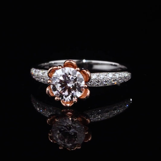 Episode 132 | Custom Handcrafted Plum Blossom  Engagement Ring 2 Carat Diamond