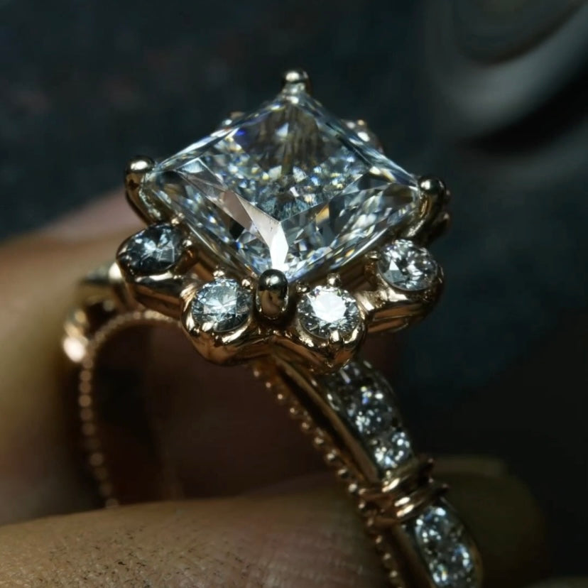 Episode 256 | Custom Handcrafted Princess Cut Engagement Ring 2 Carat Diamond