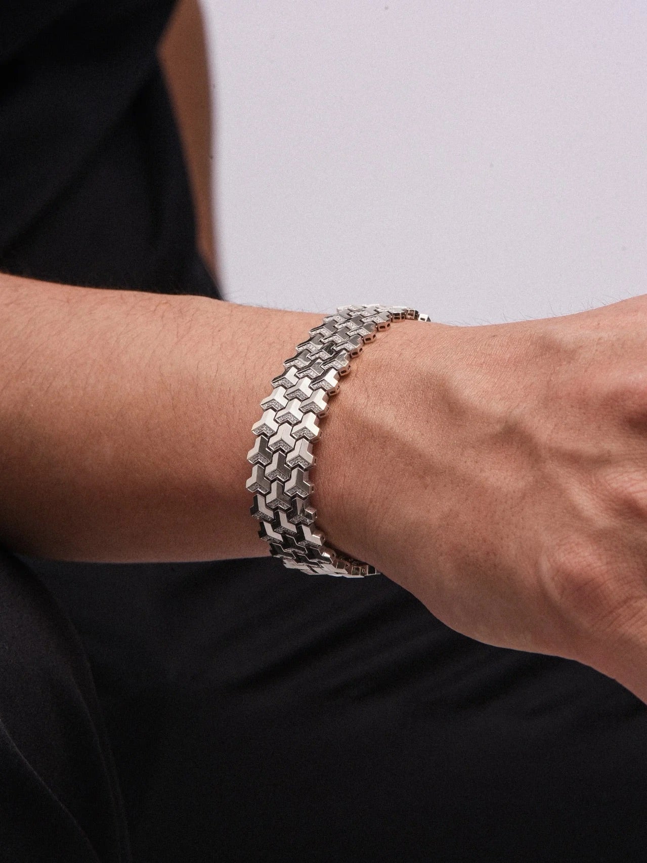 Platinum Armor Bracelet | Triple Row Version