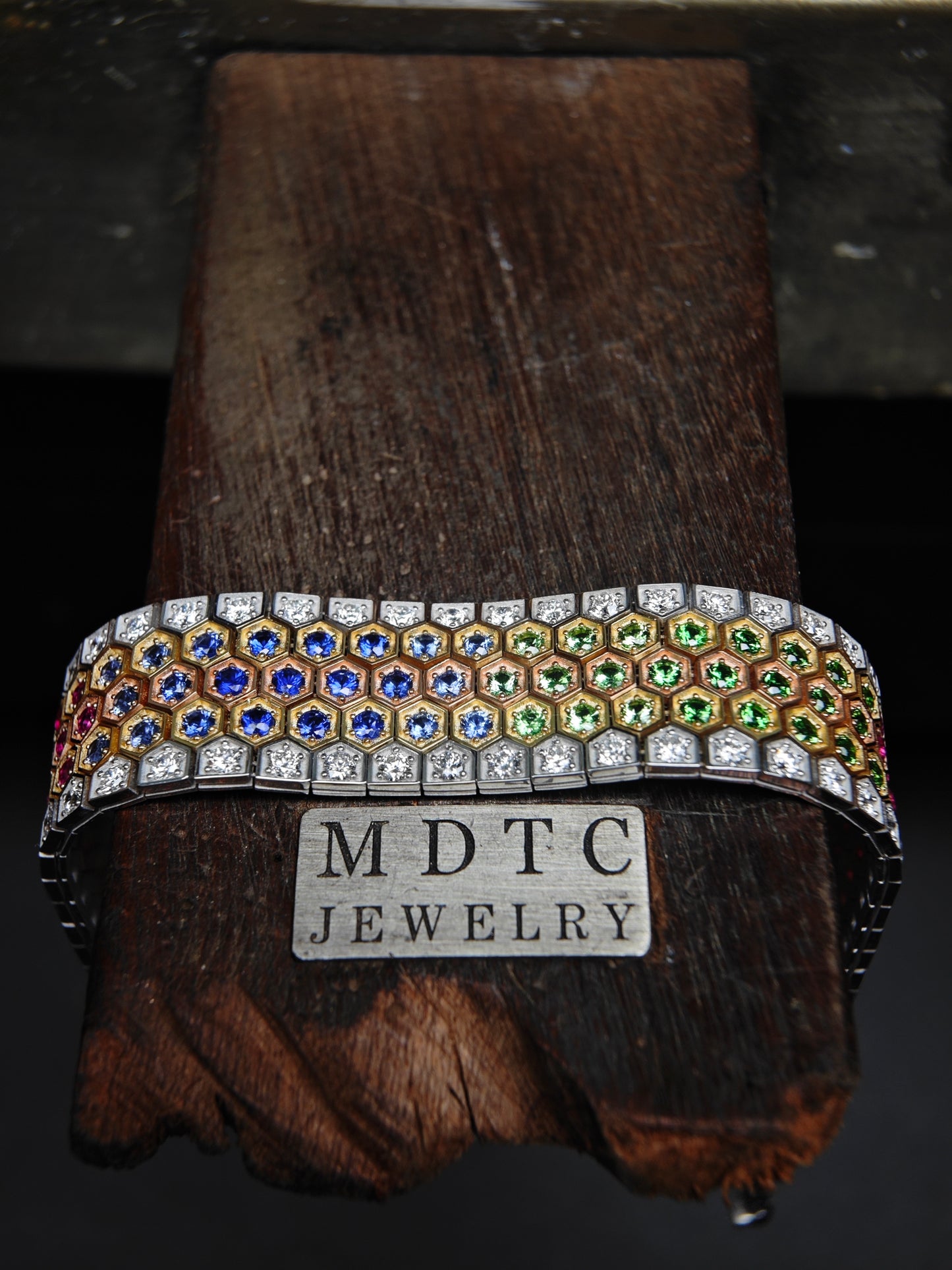 5 Rows Rainbow Honeycomb Bracelet