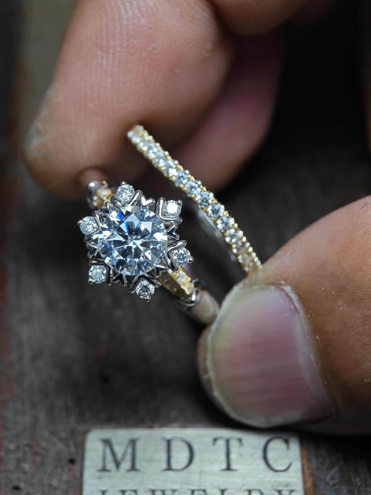 Custom Snowflake Engagement Ring