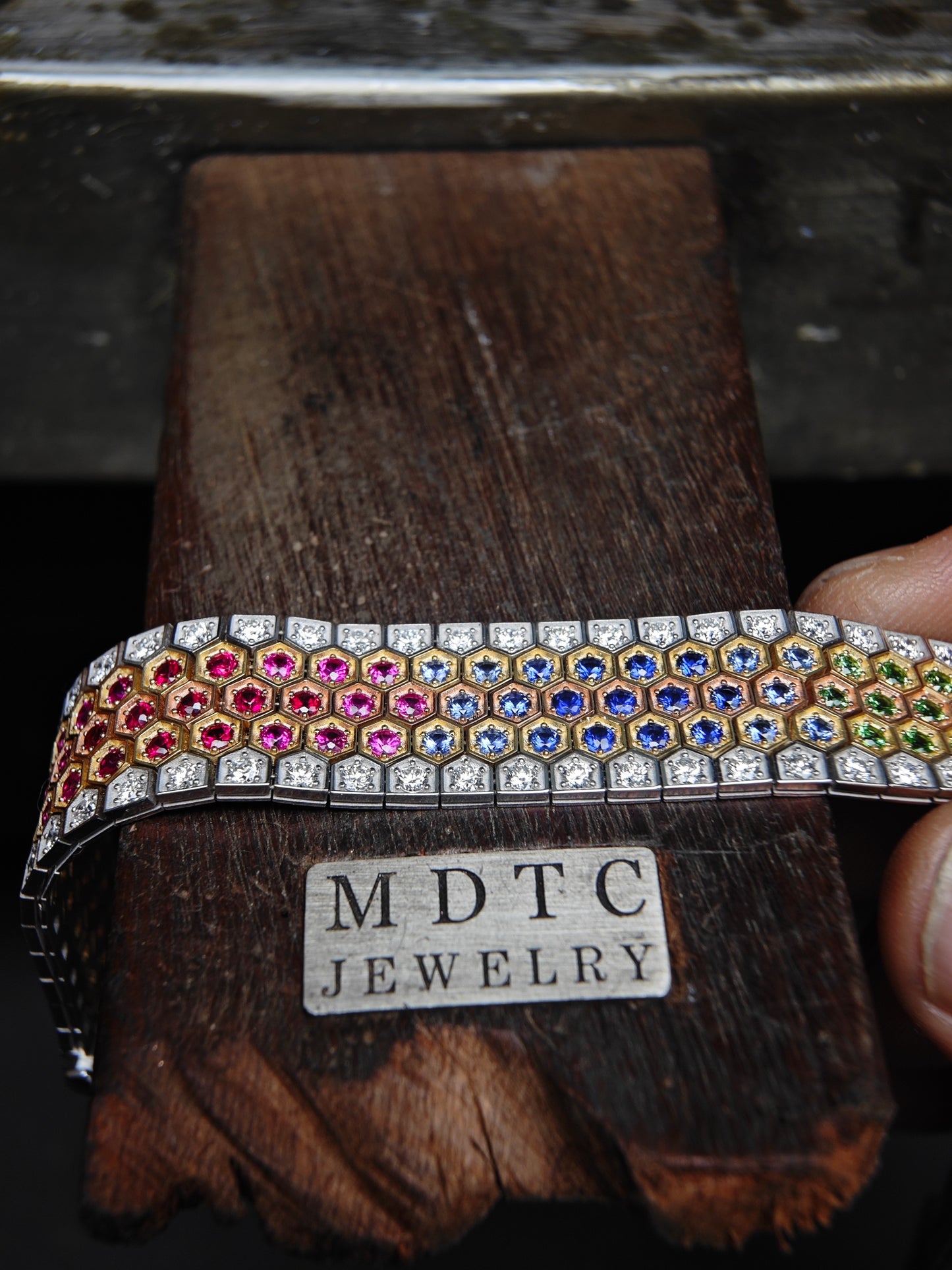 5 Rows Rainbow Honeycomb Bracelet